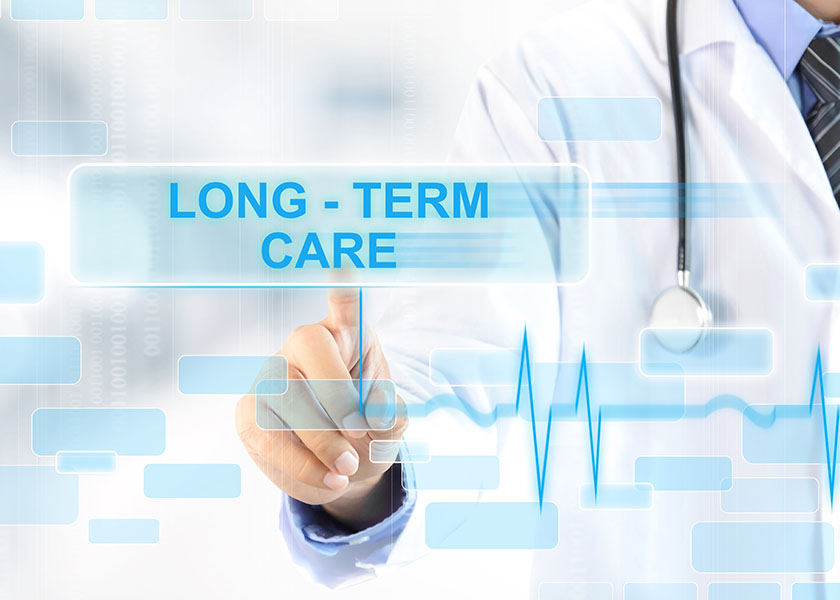 Physician pointing at “Long-Term Care”